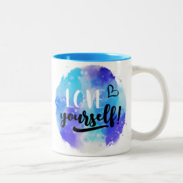 Aimez-vous Aquarelle Mug à café à deux tons