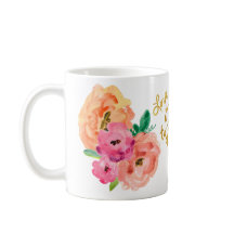 Aimez-vous dans la tasse florale de lune et de dos