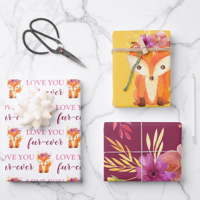 Aimez-vous Fur-Ever Fox Envelopper feuilles de pap (Recto)