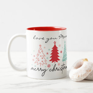 Aimez-vous maman Noël Arbre de neige Mug