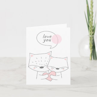 Aimez-vous mignon Chat Fox Foxes Accroche Carte de