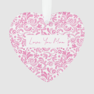 AIMEZ-VOUS MOM Rose Aquarelle Art Heart Keepsaké