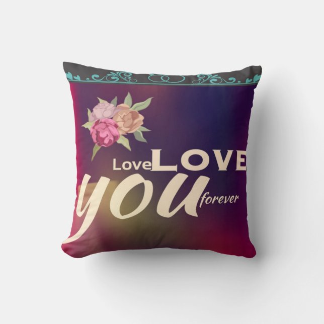 "Aimez-vous pour toujours" coussin romantique avec (Recto)