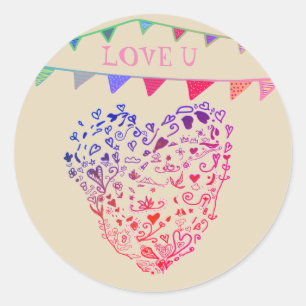 Aimez-vous, Valentine, autocollant d'amour