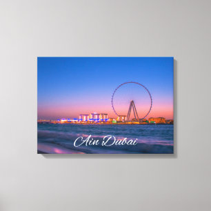 Ain Dubai Observation Wheel at Night Leinwand Art