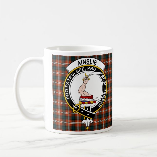 Ainslie Clan Badge Café Mug - taille 11oz (Gauche)