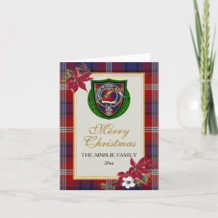 Ainslie-Schottischer-Clan-Tartan & Wappen Karte