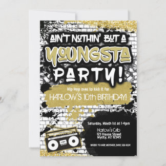 Aint Nothin' aber ein Youngsta Party Hip Hop Einladung