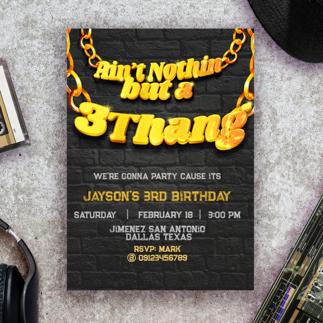 Ain't Nothin, sondern eine 3-fach - Hip Hop Einlad Einladung (Von Creator hochgeladen)