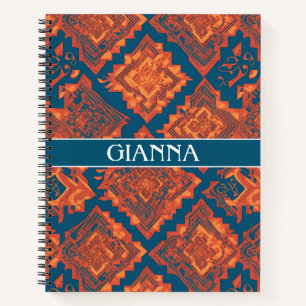 Ainu Mosaik Personalisiertes Muster Notizbuch