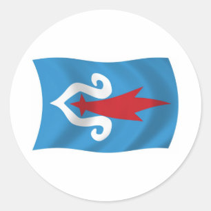 Ainu-Volk-Flaggen-Aufkleber Runder Aufkleber