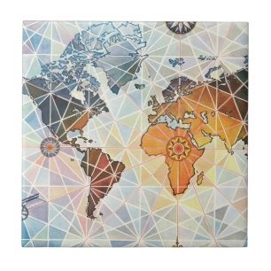 Air Afrique Karte der Welt Fliese