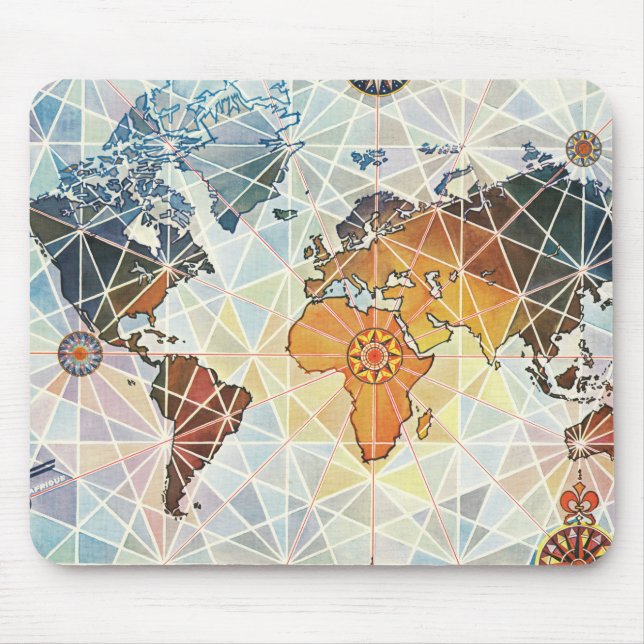Air Afrique Karte der Welt Mousepad (Vorne)