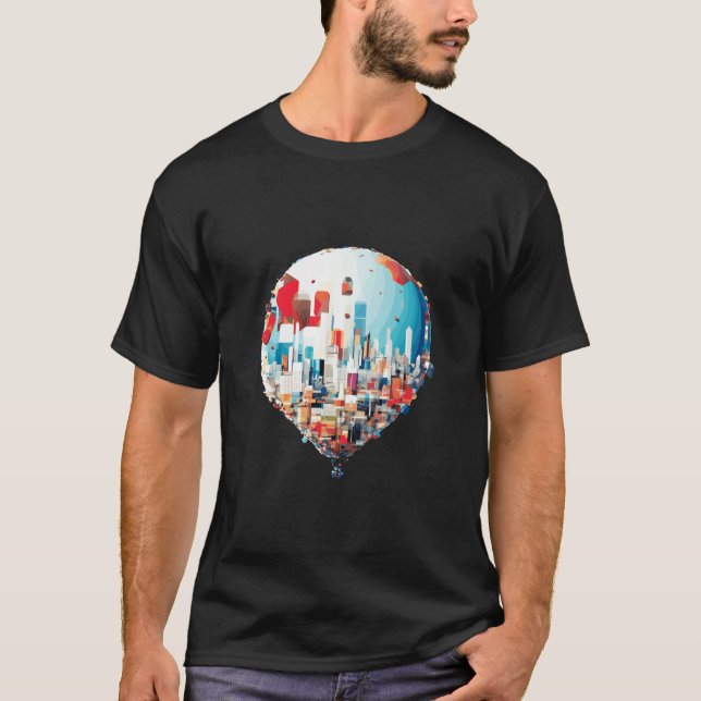 Air Ballon Discovery Reiselandschaft Schönheit Sky T-Shirt (Vorderseite)