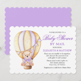 Air Balloon Teddy Bear Lila Baby Showroom by Mail Einladung