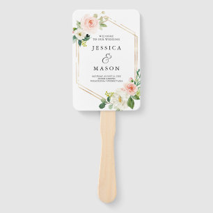 Air Blush Wedding Program Fan Fächer