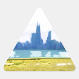 Air Brushed Chicago Dreieckiger Aufkleber