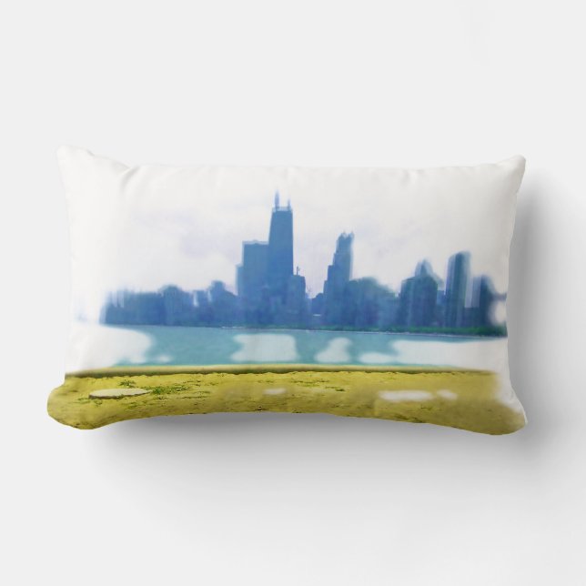 Air Brushed Chicago Skyline Lendenkissen (Vorderseite)