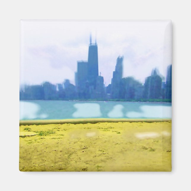 Air Brushed Chicago Skyline Magnet (Vorne)