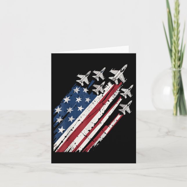 Air Force American Flag Patriotic Red White Blue 4 Karte (Vorderseite)