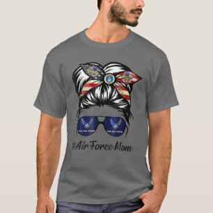 Air Force Mom Messy Bun Sungasse Military Mom Mo T-Shirt