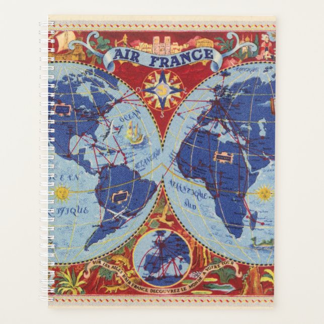 Air France Karte der Welt Planer (Vorderseite)
