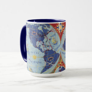Air France Karte der Welt Tasse