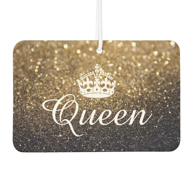 Air Freshener - Queen Crown Glitzer Gold Autolufterfrischer (Vorderseite)