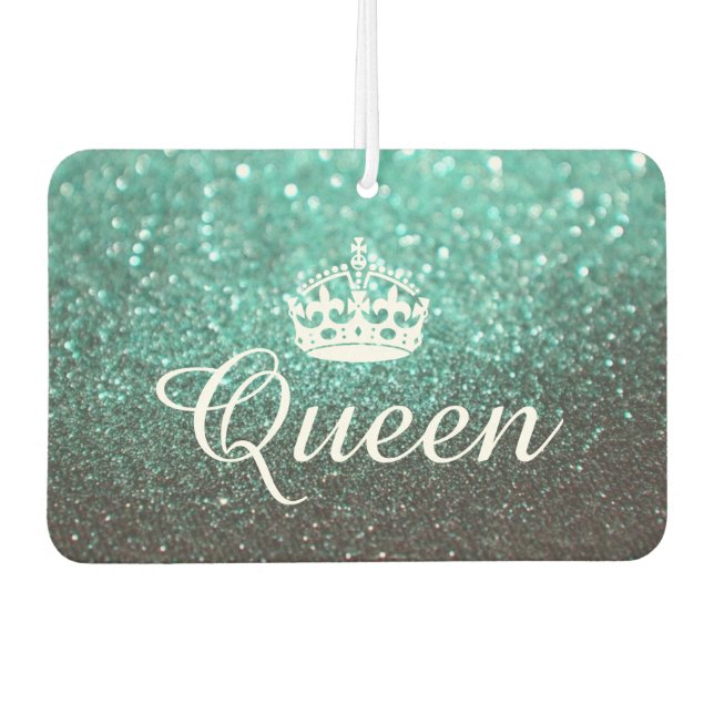 Air Freshener - Queen Crown Glitzer Green Autolufterfrischer (Vorderseite)