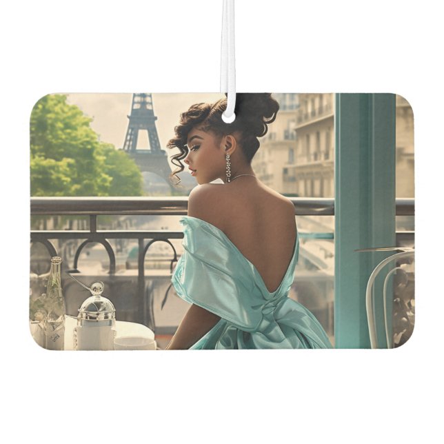 Air Freshner | Mädchen in Paris Autolufterfrischer (Vorderseite)