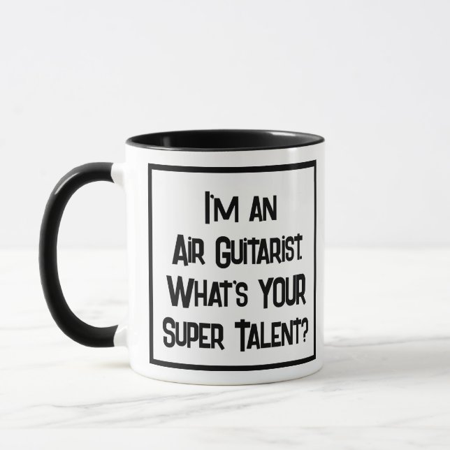 Air Guitariste Super Talent. Mug à café à deux ton (Gauche)