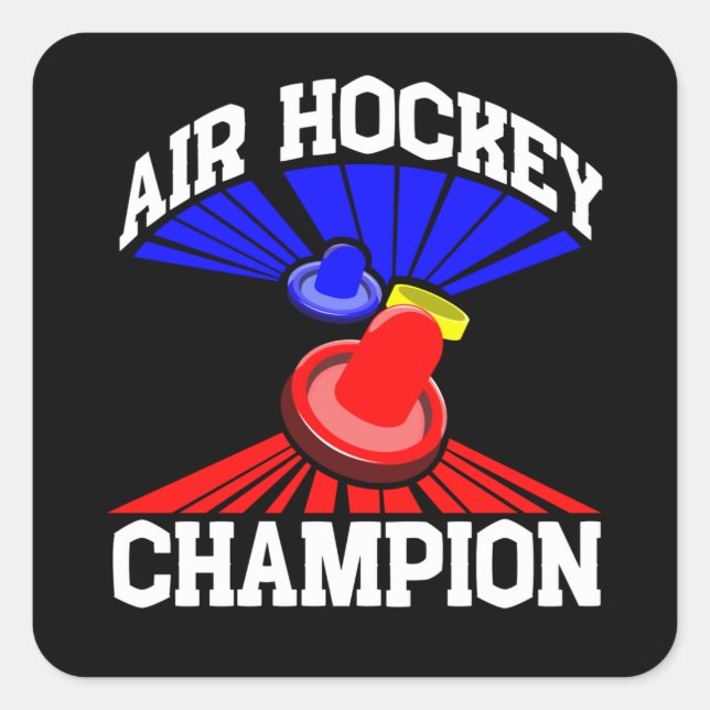 Air Hockey Champion Quadratischer Aufkleber (Vorderseite)