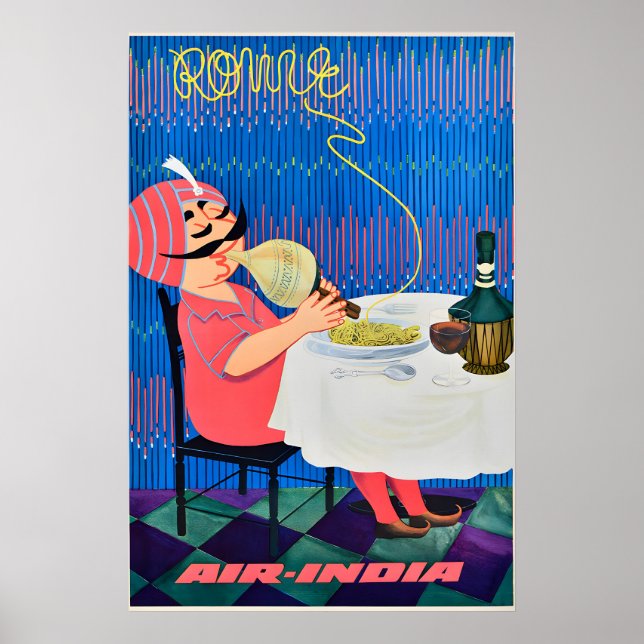 Air India - Rom - Reiseposter Drucke (Vorne)