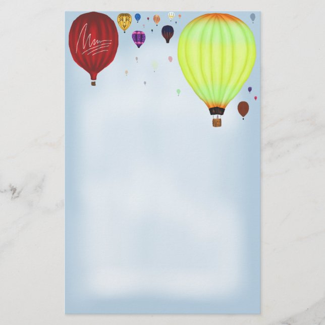 Air Mail ~Hot Air Balloons~ Stationery Briefpapier (Vorderseite)