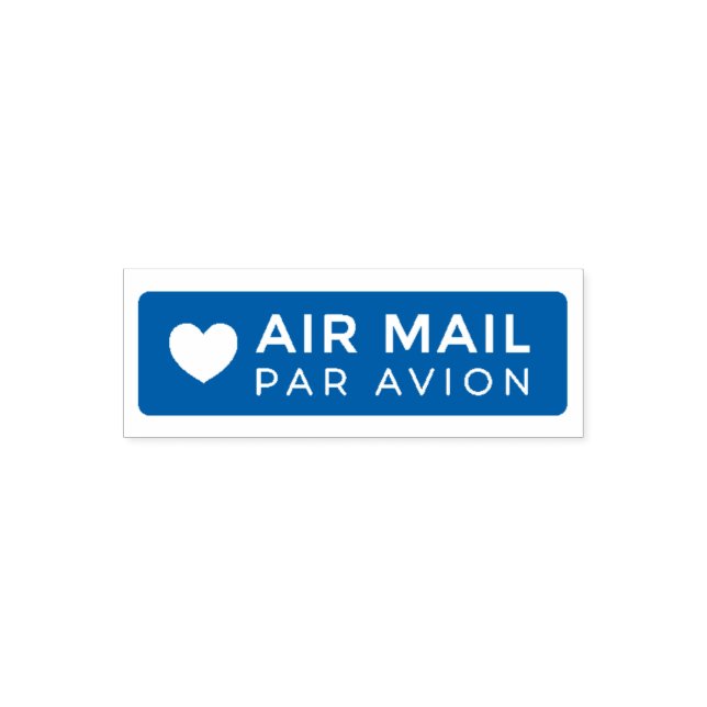 AIR MAIL PAR AVION ハート エアメールスタンプ heart cute love セ Permastempel (Design)