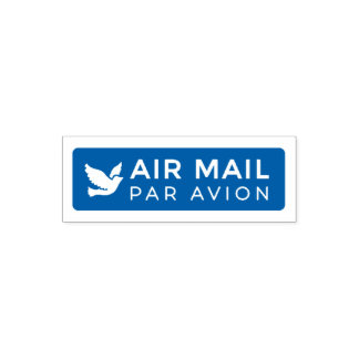 AIR MAIL PAR AVION 鳥 エアメールスタンプ bird birds セルフインキング Permastempel