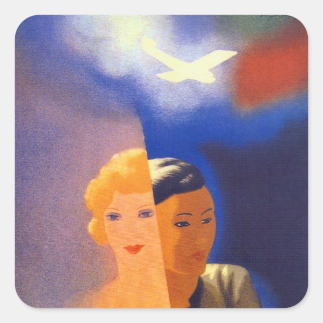 Air Orient ~ Europe - Orient Quadratischer Aufkleber (Vorderseite)