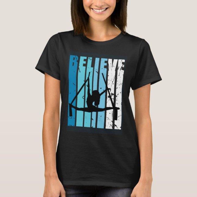 Air Yoga Aerialist Retro Believe Turquoise Air Yog T-Shirt (Vorderseite)
