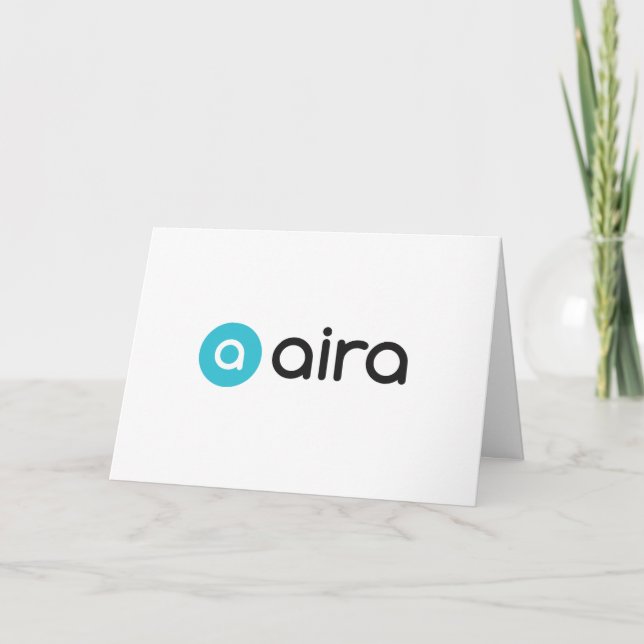 Aira Blue and Black Logo Happy Birthday Karte (Vorderseite)