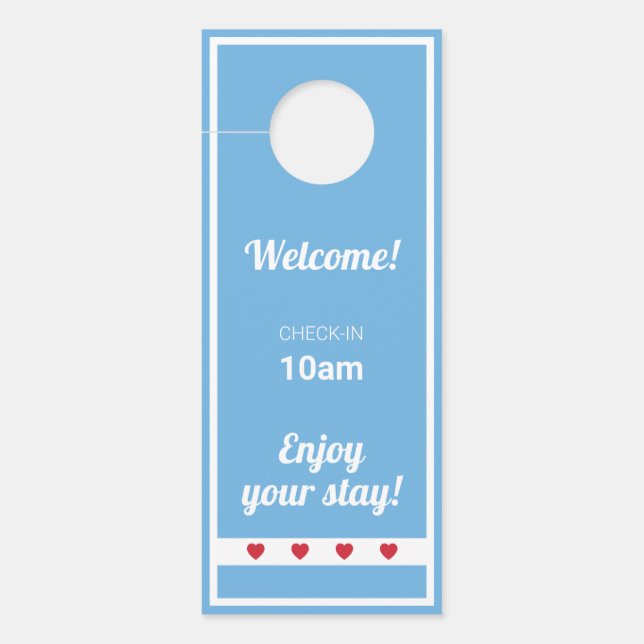 Airbnb | AFFICHETTE DE PORTE | Chicago | Bleu (Devant)