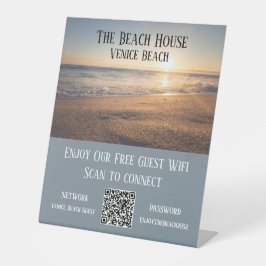 Airbnb Beach House Foto Wifi Password QR Code Sockelschild