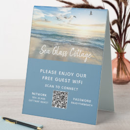 Airbnb Beach House Foto Wifi Password QR Code Tischaufsteller