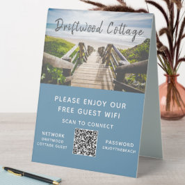 Airbnb Beach House Foto Wifi Password QR Code Tischaufsteller