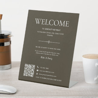 Airbnb-Ferienvermietung-Haus Willkommens-QR-Code B Sockelschild