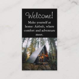Airbnb House Mietbild QR Code Modernes Schwarz Visitenkarte