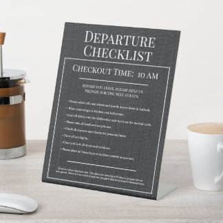 Airbnb Vacation Rental Guest Information Checkout Sockelschild