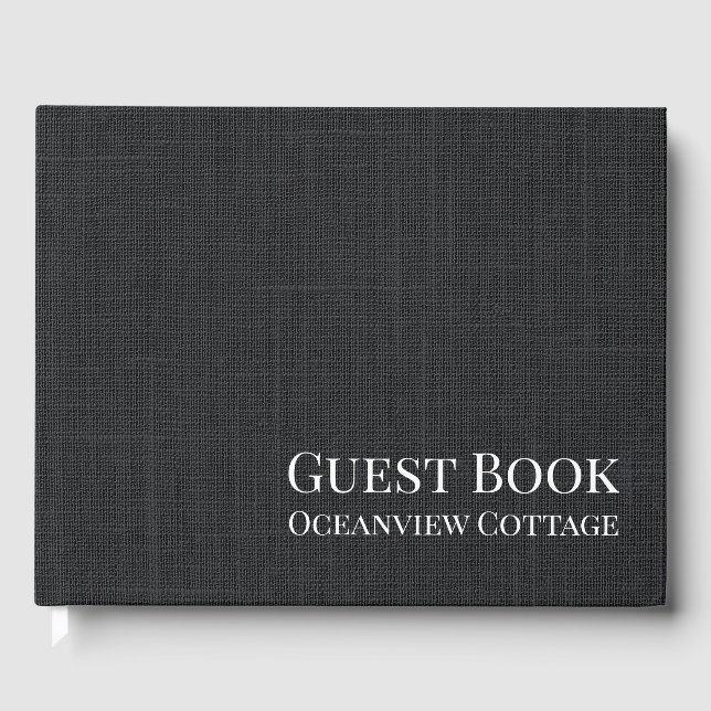 Airbnb Vacation Rental Woven Minimalistisch Modern Gästebuch (Vorderseite)