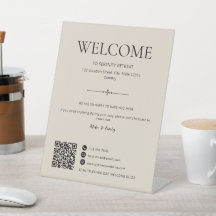 Airbnb Willkommens-Hausmiete QR Code Beige