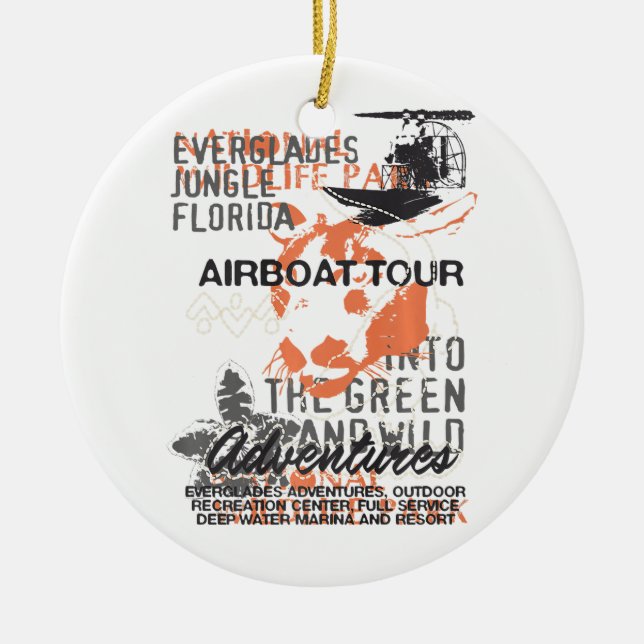 Airboat Alligator Tours Florida Everglades Nationa Keramik Ornament (Vorne)