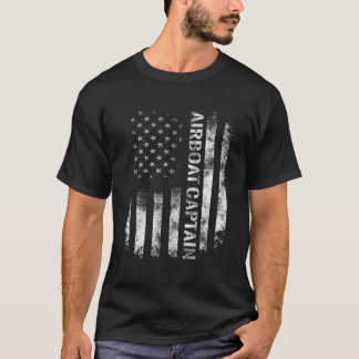 Airboat Captain Gift Usa Patriotic American Flag T-Shirt